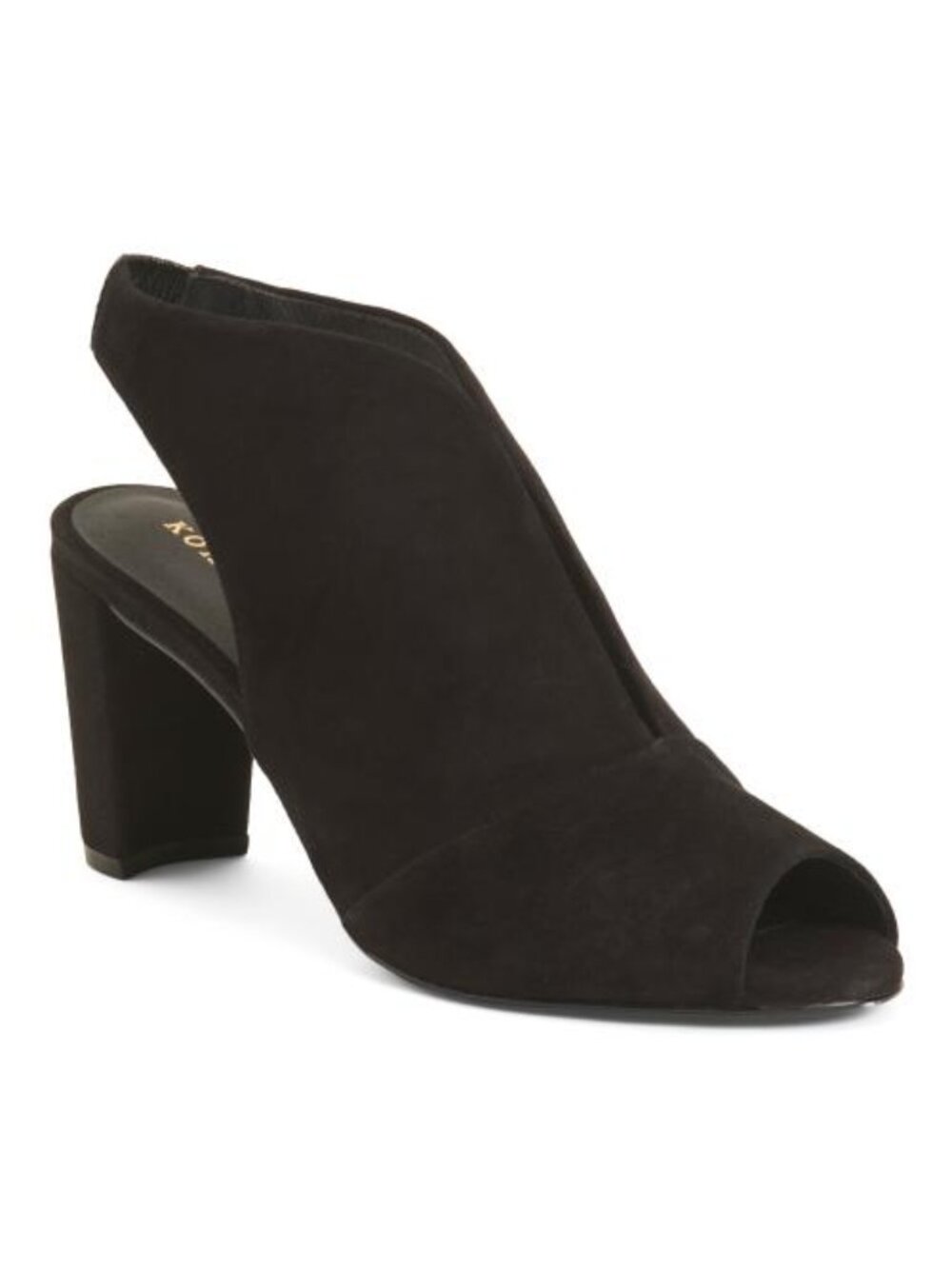 KOKO + PALENKI Made In Brazil Suede Pinnacle Peep Toe Sandals